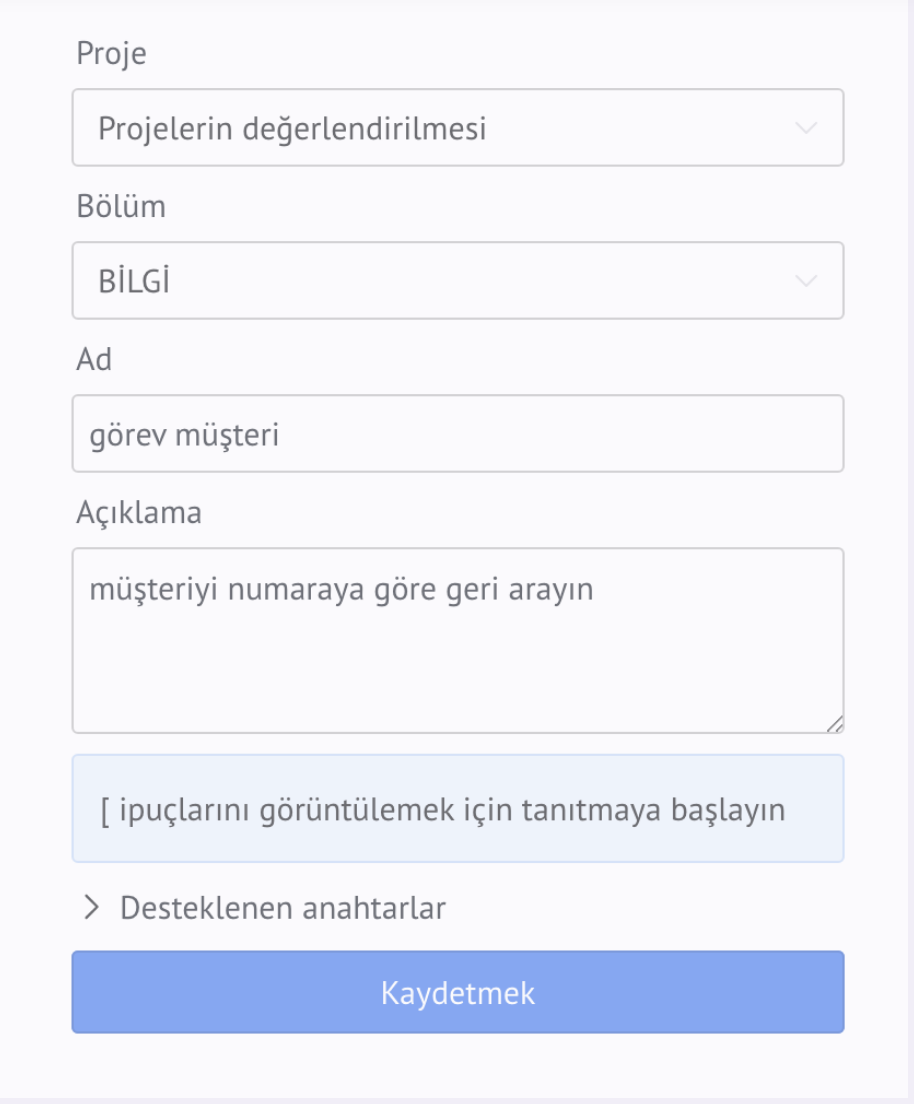 Bir görevin başlığını ve açıklamasını Kommo değişkenleriyle doldurma