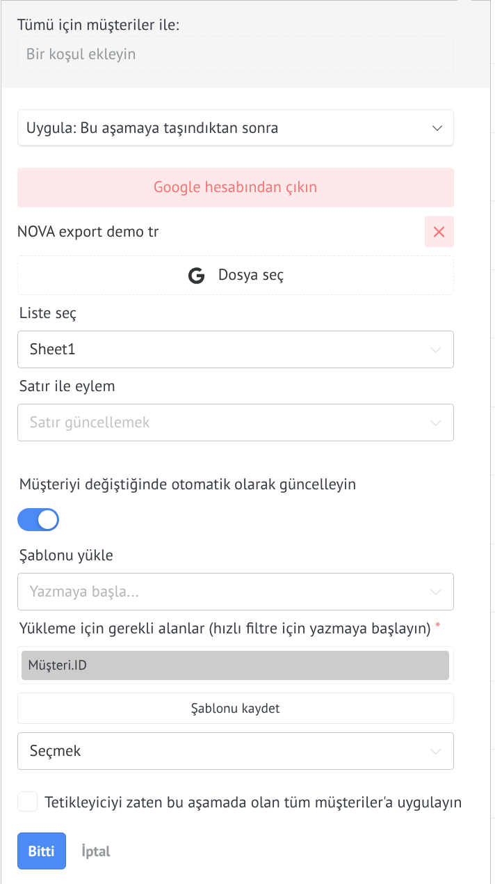 Otomatik potansiyel müşteri eşitleme