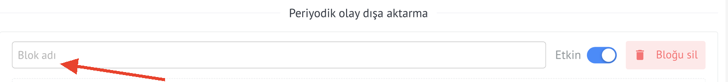 Blok adını girin